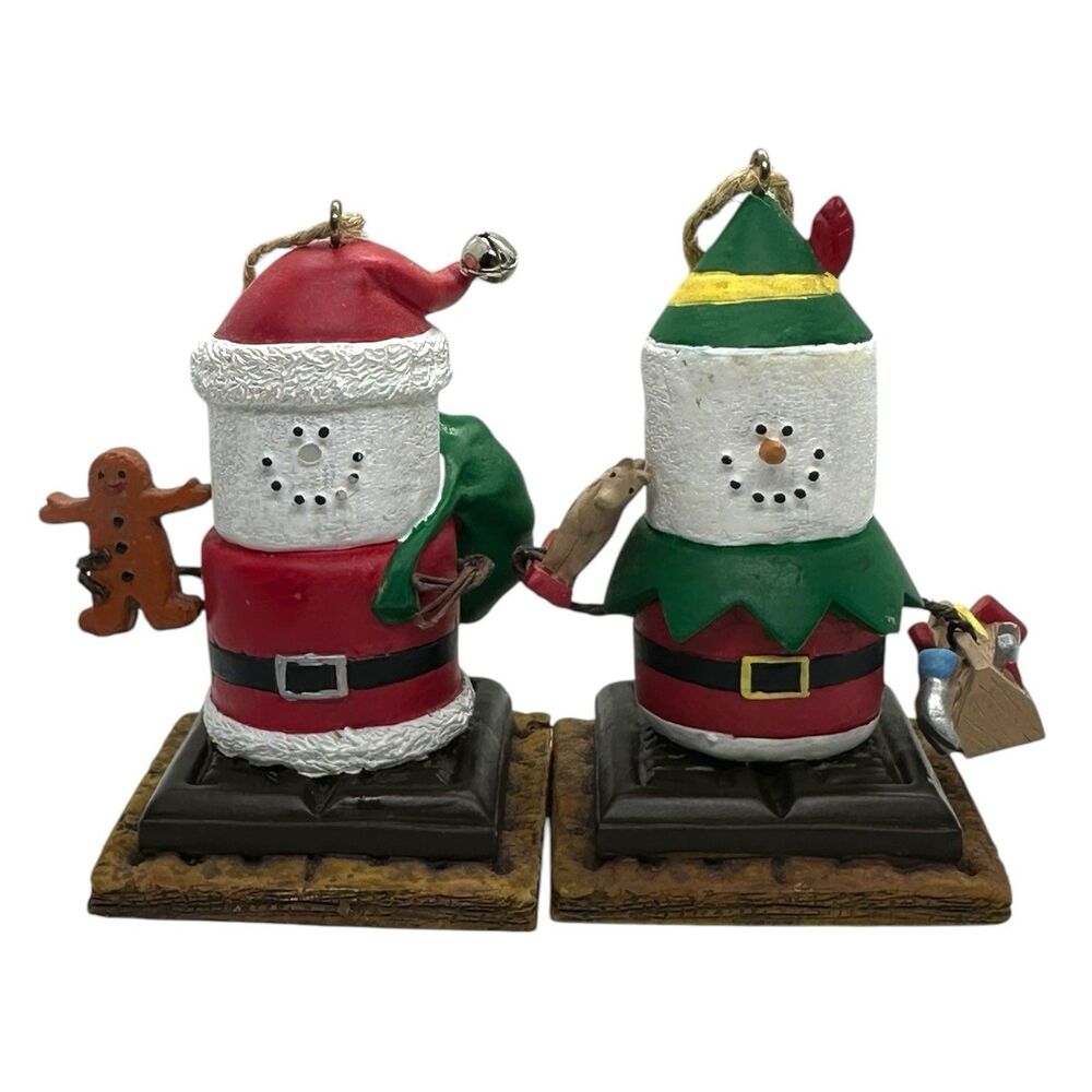 Set of 2 Midwest-CBK S'Mores Ornament - Santa w/Gift Sack & Snowman w/Tools Box - Picture 3 of 15